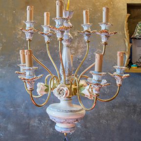 Керамическая двухярусная люстра